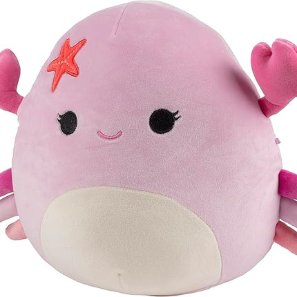 Squishmallows Original 10-Inch Cailey The Pink Crab - Official Jazwares Plush - Collectible Soft Squishy Stuffed Animal Toy - Gift for Kids, Girls & Boys - Add to Your Squad