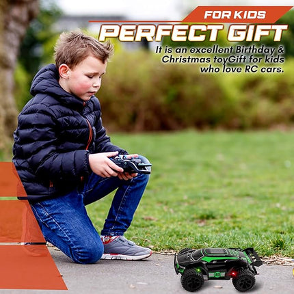 Offroad Remote Control Car for Boys 1:20 - High Speed RC Car for Teens, 20km/h Fast With LED Light, 2 Rechargeable 1000mAh Batteries - All Terrain Gift for Boys