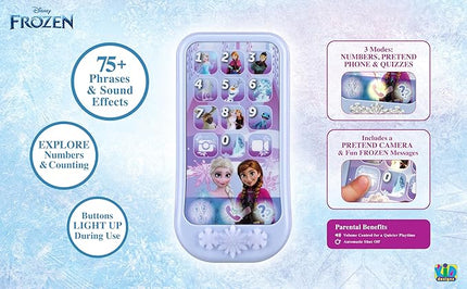 eKids Disney Frozen Toy Phone for Kids, Toddler Toys with Preschool Learning Activities, Frozen Toys for Girls