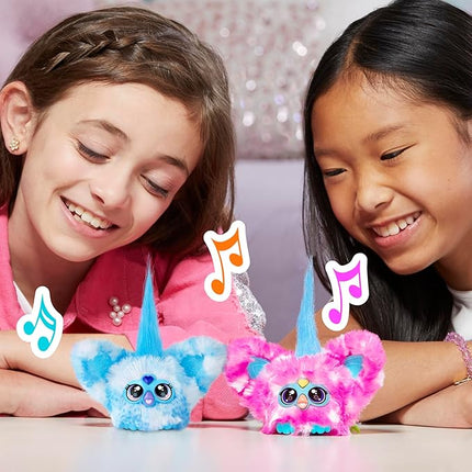 Furby Furblets SNO-Way Holiday Edition Mini Friend, 45+ Sounds, Holiday Music, Speaks Only Furbish, Electronic Plush Toys for Girls & Boys, Interactive Pets, Blue & White, 6+