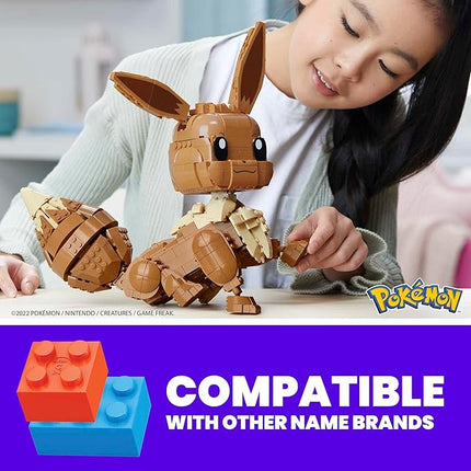 MEGA Pokémon Building Toys Set Jumbo Eevee with 824 Pieces, Articulated and Poseable, 11 Inches Tall, for Kids