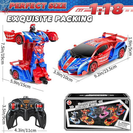 Remote Control Car for Boys, Spider Robot RC Car - 2 in 1 Racing RC Cars Toy One Button Deformation & 360°Drifting for Boys Ages 3 4 5-12 Birthday Gift