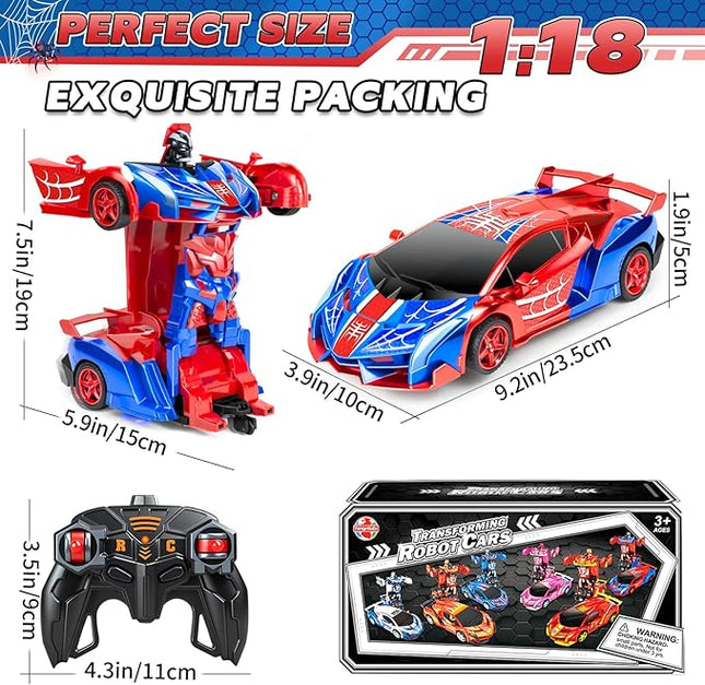 Remote Control Car for Boys, Spider Robot RC Car - 2 in 1 Racing RC Cars Toy One Button Deformation & 360°Drifting for Boys Ages 3 4 5-12 Birthday Gift