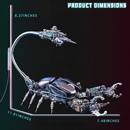 Adult 3D Metal Puzzle Giant Scorpion Model Kit 3D Metal Puzzle Mechanical Scorpion Block Difficulty DIY Assembly Kit - Men's High end Gift 1091pcs (Energy Armor - Scorpion)