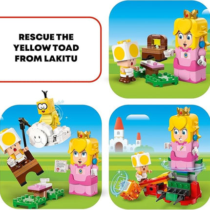 LEGO Super Mario Adventures with Interactive Peach Princess Toy, Super Mario Playset for Kids, Yellow Toad Figure, Nintendo Toy Gift for Girls, Boys and Any Gamers Ages 6 and Up, 71441