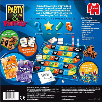 Jumbo Party & Co. Family Board Game - Fun Multi-Challenge Game for 8+ Years, Multiplayer Family Entertainment.