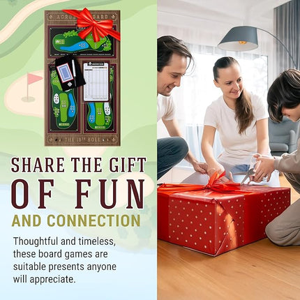 19th Hole Golf Board Game, Walnut Wood Golf Gifts for 2 Players or More, Indoor & Outdoor Family Bonding Activities, Fun Entertainment for Family Gatherings, Events & More - Across the Board Game