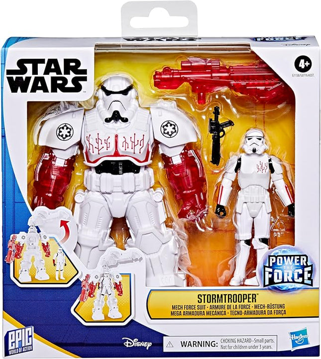 STAR WARS Epic World of Action Stormtrooper Mech Force Suit, 6.5-Inch Mech Suit & 4-Inch Action Figure, Toys for Boys & Girls Ages 4+