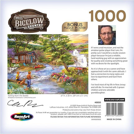 RoseArt - Chris Bigelow - Fishing from The Banks - 1000 Piece Jigsaw Puzzle for Adults