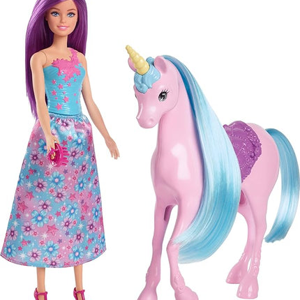 Barbie Mattel Doll & Unicorn Fantasy Playset – Magical Adventure Toy