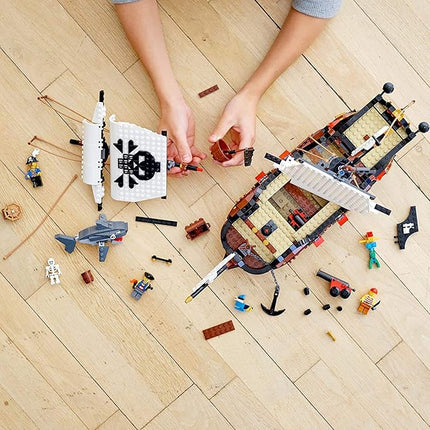 LEGO Creator 3 in 1 Pirate Ship Building Set, Kids can Rebuild The Pirate Ship into an Inn or Skull Island, Features 4 Minifigures and Shark Toy, Makes a Great Gift for Kids Ages 9+ Years Old, 31109
