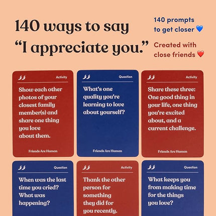 Friends are Human | 140 Conversation Cards to Help Deepen Friend Relationships | Card Game for Bonding & Communication | Therapy for Adults | from The Makers of Parents Are Human