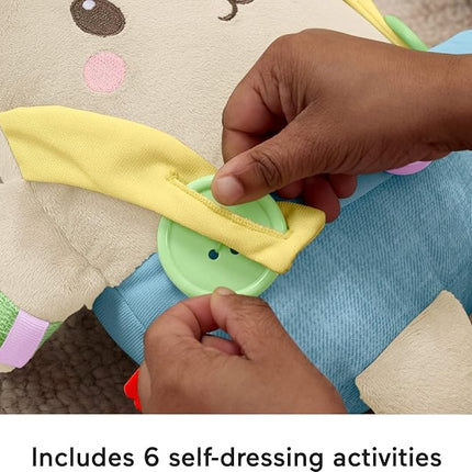 Fisher-Price Toddler Educational Toy Learn to Dress Bunny Plush Animal Activity Doll for Preschool Kids Ages 2+ Years