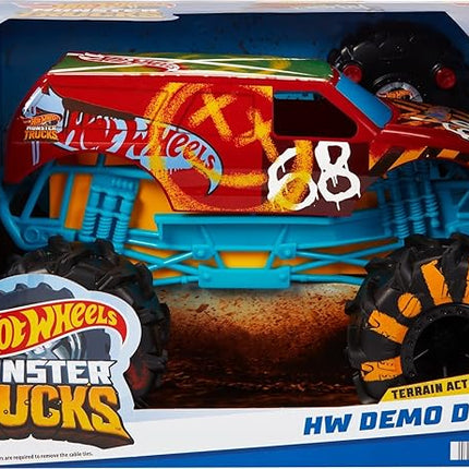 Hot Wheels RC Monster Trucks HW Demo Derby in 1:15 Scale, Remote-Control Toy Truck with Terrain Action Tires