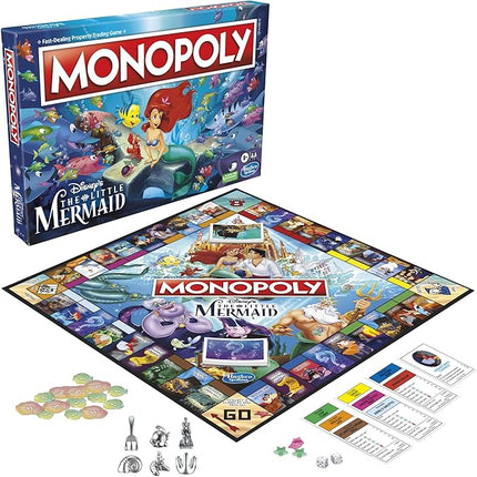 Monopoly Hasbro Gaming Disney's The Little Mermaid Edition Board Game, 2-6 Players for Family and Kids Ages 8+, with 6 Themed Tokens (Amazon Exclusive)