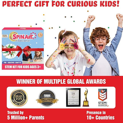 Butterfly EduFields Spin Art & Craft Kit for Kids | Educational Birthday Gift for 3+ 4 5 6 7 Year Old Boys and Girls| DIY Painting Kit for Kids | STEM Toy for for 3+ Years | Science Project Kit