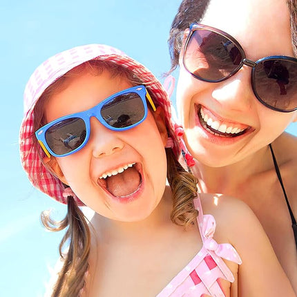 GINMIC Kids Sunglasses Party Favors, 12Pack Valentines Neon for Kids, Boys and Girls, Great Gift Birthday Supplies, Beach, Pool Favors, Fun Gift, Toys, Goody Bag Favors - 80’s Accessories