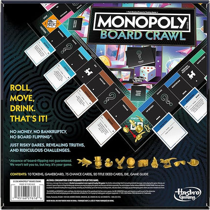 Monopoly Board Crawl Game | Official Monopoly Drinking Game for Adults Only | Ages 21+ | for 2-10 Players | 30 Mins. | Hilarious Adult Party Games