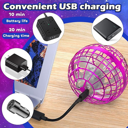 Tikduck Flying Orb Ball 2024 Toys Soaring Hover Boomerang Spinner Hand Controlled Mini Drone Cosmic Globe Spinning Kids Outdoor Fly Toy Birthday Gift Cool Stuff for Boys Girls 6 7 8 9 10+ Year Old