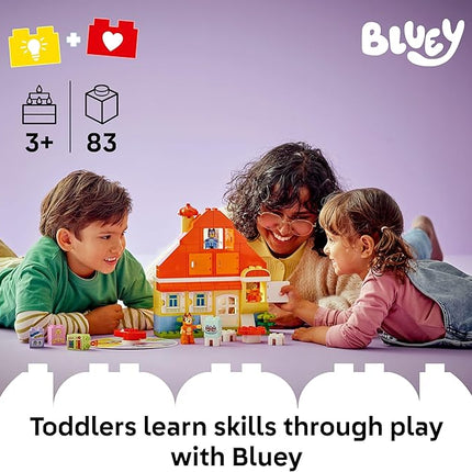 LEGO DUPLO Bluey: Bluey’s Family House with Memory Game - Toddler Toy for Kids Ages 3+ - Memory Game Playset Includes Bluey Figure - Preschool Toy Gift Idea for 3 Year Old Girls and Boys - 10459