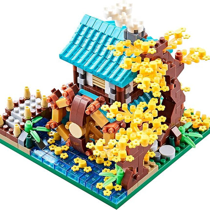Autumn Architecture Flower Treehouse Micro Blocks Building Sets for Adults Tree and Plants Mini Bricks Modle Kit Creative DIY Gift for Kids.