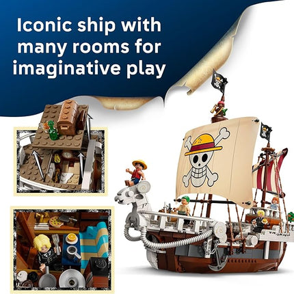 LEGO ONE Piece The Going Merry Pirate Ship Building Blocks - Pretend Play Adventure Toy for Boys & Girls, 10+ - Straw Hat Crew Toy Figures & Playset for Anime Fans - Gift for Christmas - 75639