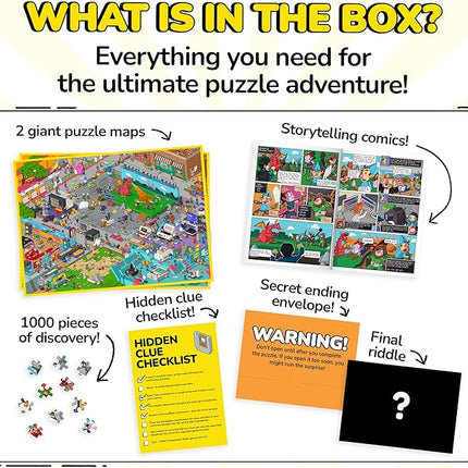 Odd Pieces Jigsaw Puzzles 1000 Pieces - Magic Mystery Story Secret Ending Puzzle - Perfect Game Night for Adults & Kids - Pixel Art Gamer Movie TV Show Superhero Theme (Glitch)