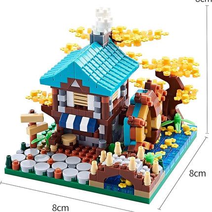 Autumn Architecture Flower Treehouse Micro Blocks Building Sets for Adults Tree and Plants Mini Bricks Modle Kit Creative DIY Gift for Kids.