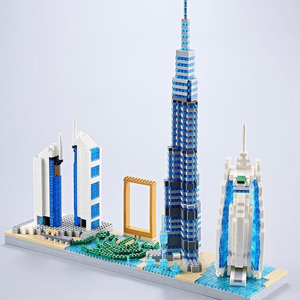 World Famous Landmarks Architecture Skylines Series Dubai Skyline Micro Building Blocks Set for Adult and Children Age of 14+ Assembly Construction 3D Toy Present Kit 2545 pcs