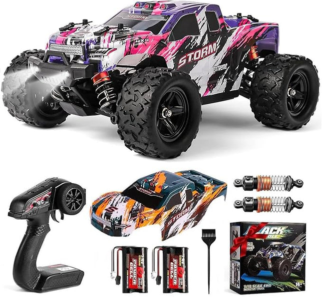1:18 Scale RC Cars for Adults and Boys, 40KM/H Fast RC Cars 2.4Ghz Remote Control Car, 4X4 Off-Road Waterproof Monster RC Truck, Remote Control Truck with 2 Shells and 2 Rechargeable Batteries