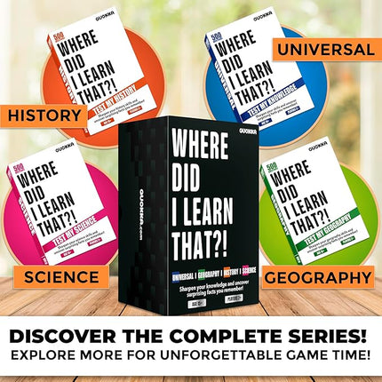 QUOKKA Trivia Card Game with 500 Questions in History – Trivia Games for Adults, Teens, and Families – Trivia Cards with Answers – Great Board Games Trivia for Family Party and Game Night