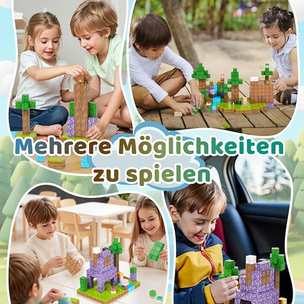 123PCS Magnetic Blocks - Forest Castle Theme Magnetic Blocks Building Toys, Toddler Magnet Toys STEM Building Game Sensory Gift for Kids Ages 3 4 5 6 7 8 9+ Boys Girls Birthday Gifts