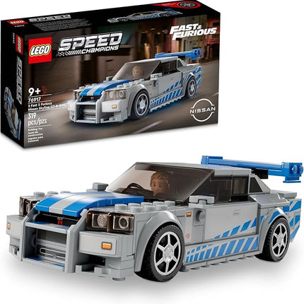 LEGO Speed Champions 2 Fast 2 Furious Nissan Skyline GT-R (R34), Race Car Toy Model Building Kit, Collectible with Racer Minifigure, 2023 Set for Kids, Boys and Girls Ages 9 and Up 76917