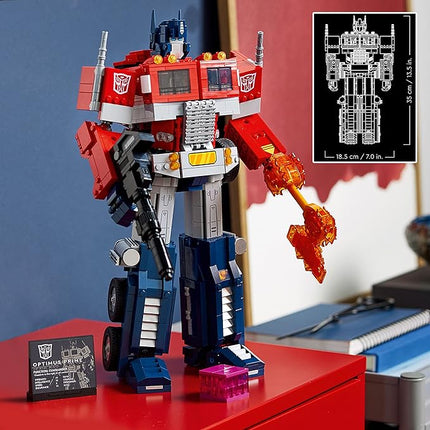 LEGO Icons Optimus Prime 10302 Transformers Figure Set, Collectible Transforming 2-in-1 Robot and Truck Model Building Kit for Adults, Perfect for Display or Play