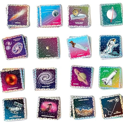 eeBoo: Memory & Matching Game- Shiny Space, 24 Pairs to Match & Memorize, Colorful Tiles, Encourages Recognition & Concentration Skills, Kids 5+