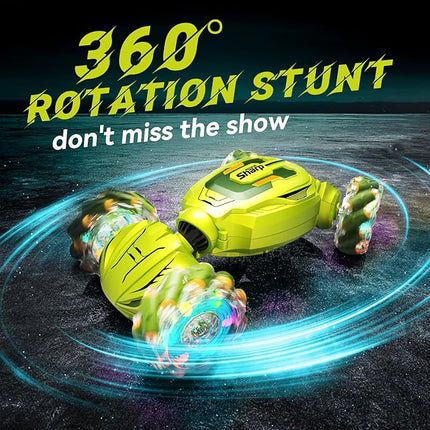 Gesture Sensing Stunt Remote Control Car - 2.4GHz 360° Rotating 4WD Transform RC Car, Birthday Gift for Boys 6 7 8+ Year Old