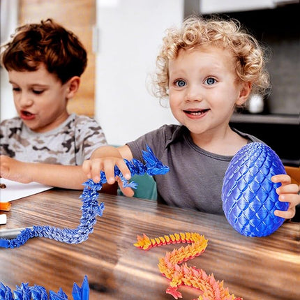 12 Inch 3D Printed Dragon - Mystery Surprise Egg with Flexible Articulated Dragon Inside, Cool Dragons Toys for Boys Kids Age 5-7