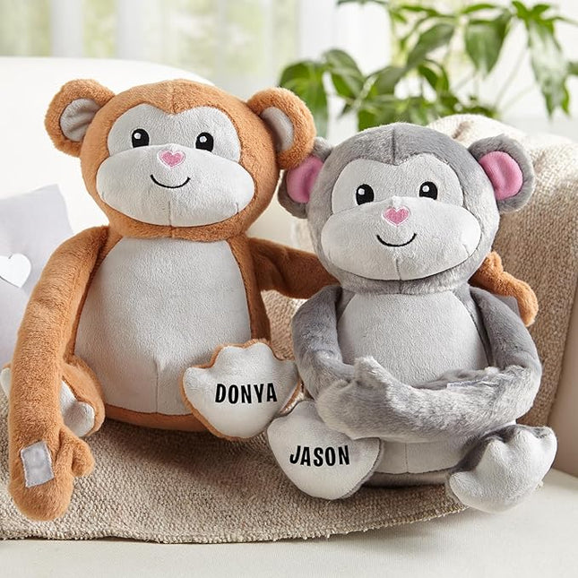 Let's Make Memories Personalized Hugging Plush Monkeys - for Couples - Stuffed Animal, Multi,30369451