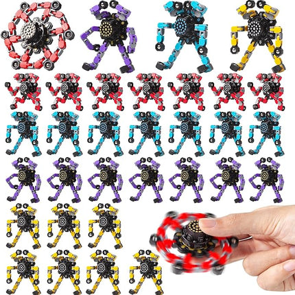 Transformable Fidget Spinners 32 Pcs for Kids and Adults Stress Relief Sensory Toys for Boys and Girls Fidget Toy Classroom Party Favors for Kids 4-8 8-12, Goodie Bag Stocking Stuffers Gifts