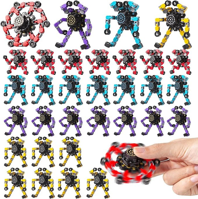 Transformable Fidget Spinners 32 Pcs for Kids and Adults Stress Relief Sensory Toys for Boys and Girls Fidget Toy Classroom Party Favors for Kids 4-8 8-12, Goodie Bag Stocking Stuffers Gifts