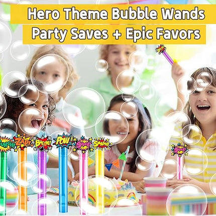 24PCS Bubble Wands Toys for Kids Hero Birthday Party Favors Supplies Decorations, Classroom Prizes, Pinata Fillers, Goodie Bag Stuffers Gifts, Easter Fillers