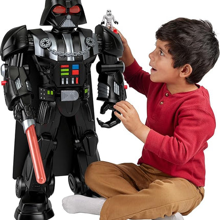 Fisher-Price Imaginext Star Wars Darth Vader Bot 2+ Ft Tall Toy, Lights Sounds & Stormtrooper Metal Character Key for Kids Ages 3+ Years