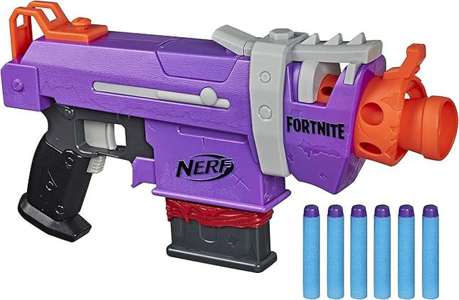 Nerf Fortnite SMG-E Blaster - Motorized Dart Blasting - 6-Dart Clip, 6 Official Elite Darts - for Youth, Teens, Adults