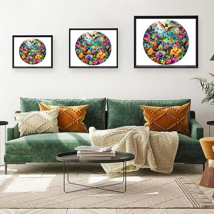 Wooden Puzzles, 148 Pieces Hummingbird Jigsaw Puzzles, Unique Shaped Wooden Puzzle for Adults and Kids, Family Game(Hummingbird, Large)