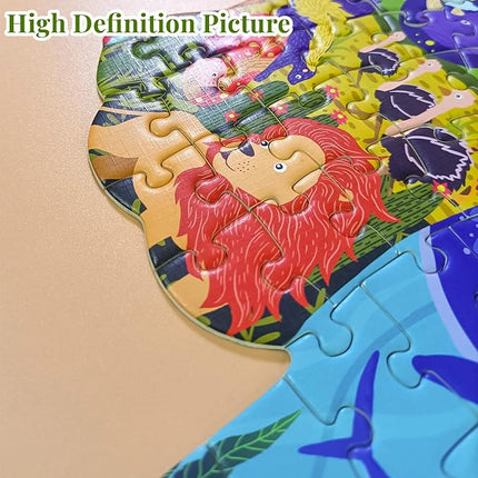 Puzzles for Kids Ages 4-8, 180 Piece Panda Animal Shaped Kids Puzzles Jigsaw Puzzles Educational Learning Toys for Kid Boys Girls Ages 4 6 7 8 Christmas Easter Party Favors Gift