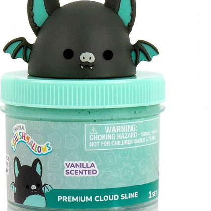 Original Squishmallows Aldous The Fruit Bat Premium Cloud Slime, Vanilla-Scented, 8 oz., Storage Container with Figurine Topper, Rubber Charm, Goodie Bags Stuffers, Kids Party Favors, Sensory Toy