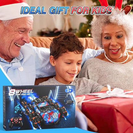 Sunrad 8WD Gesture Sensing RC Stunt Car with Spray & Light & Music for Kids Age 6-8-13, Spider Hand Remote Control Car 2.4Ghz Double-Sided Climbing Drift RC Car Toys Birthday Gift for Boys