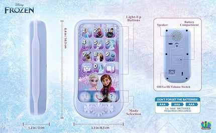 eKids Disney Frozen Toy Phone for Kids, Toddler Toys with Preschool Learning Activities, Frozen Toys for Girls