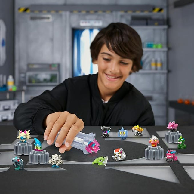 MrBeast Lab Swarms Series 3, Hyper Fusion Series, 14 Pack Collectible Micro Beasts, 14 Collectible Stickers & 4 Fusion Caps to Build Out Your Own MrBeast Lab - Biting Hot Sauce