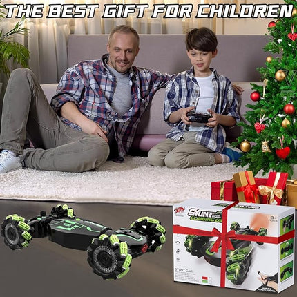 Gesture Sensing RC Stunt Car - 2.4GHz 4WD Drift Hand Remote Controlled Twist Stunts Cars Offroad 360° Rotation, Lights & Music, Birthday Gift for Boys & Girls Ages 6-12